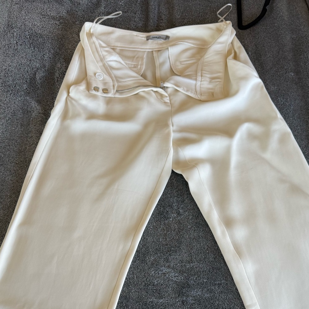 Cream Thurley Wide Leg Pants Trousers